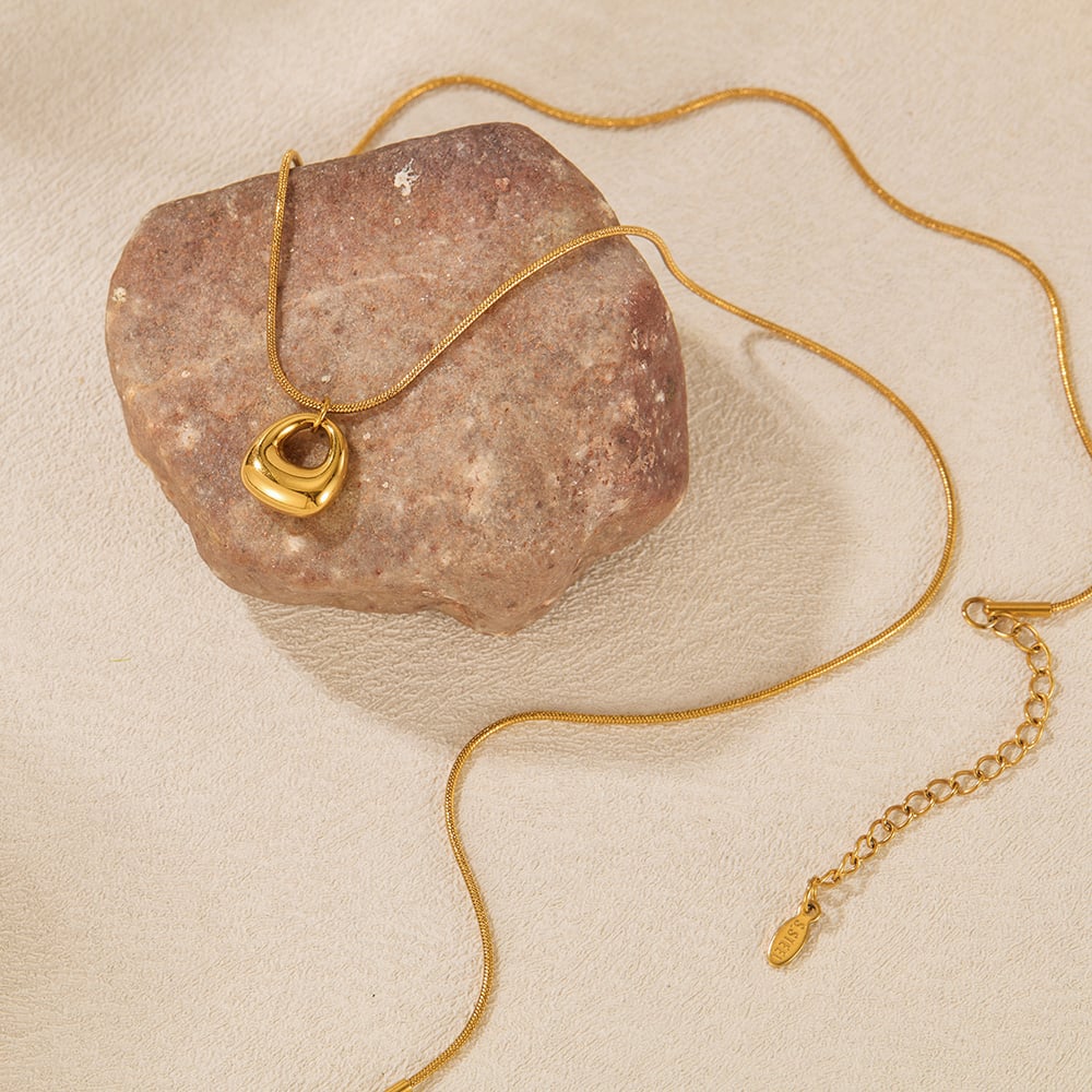 1 Stück Simple Series Tägliche geometrische Edelstahl Goldfarbene Damen-Anhängerketten h5Bild6