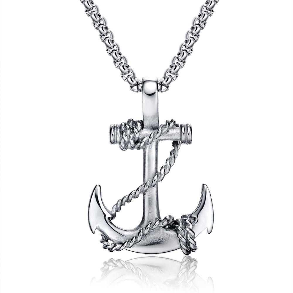 1 Piece Punk Boat Anchor Stainless Steel Men's Necklaces
