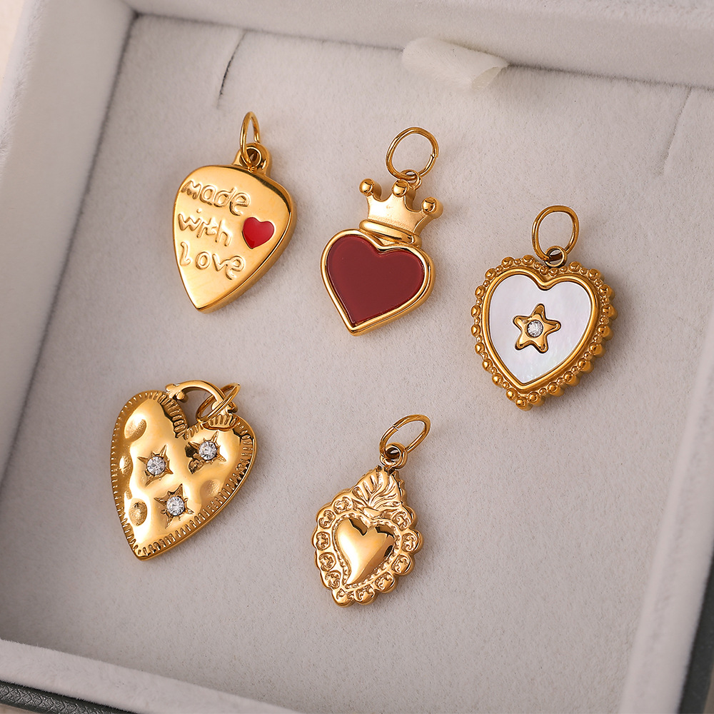 Daily Heart Stainless Steel Gold Color Pendants h5Picture2