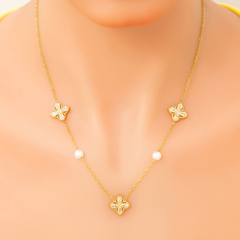 Simple Series Gold Color Stainless Steel Necklaces for Women h5Picture5