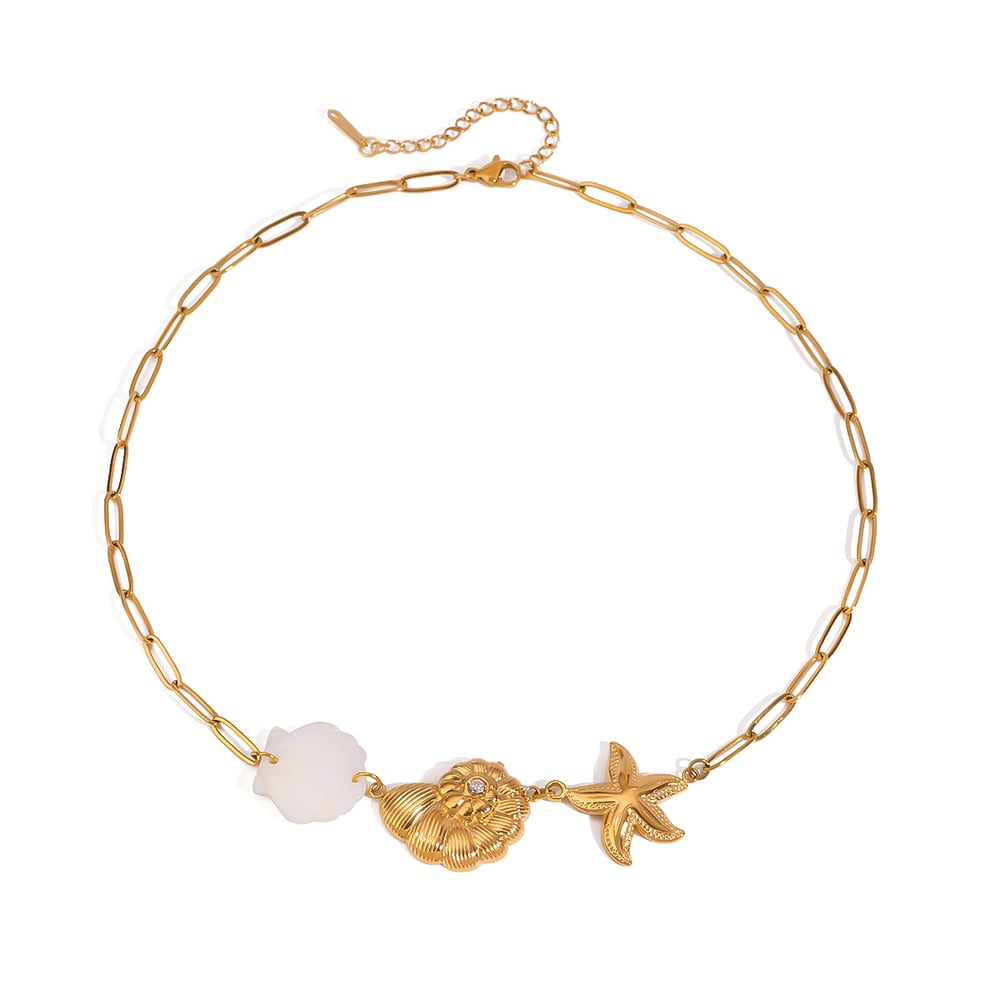 1 Piece Simple Series Vacation Turtle Stainless Steel   Gold Color  Rhinestone Women's Pendant Necklaces h5Picture5