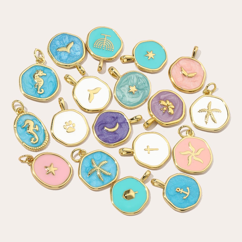 Chic Marine Organism Copper Gold Color Pendants h5Picture4