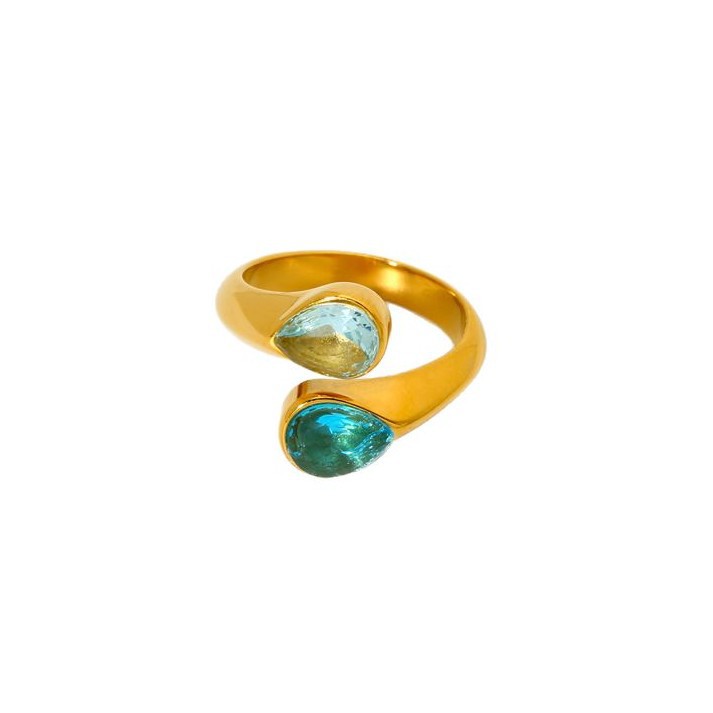 Stylish Design - Oriented Drop - shaped Stainless Steel Women's Rings h5Picture5