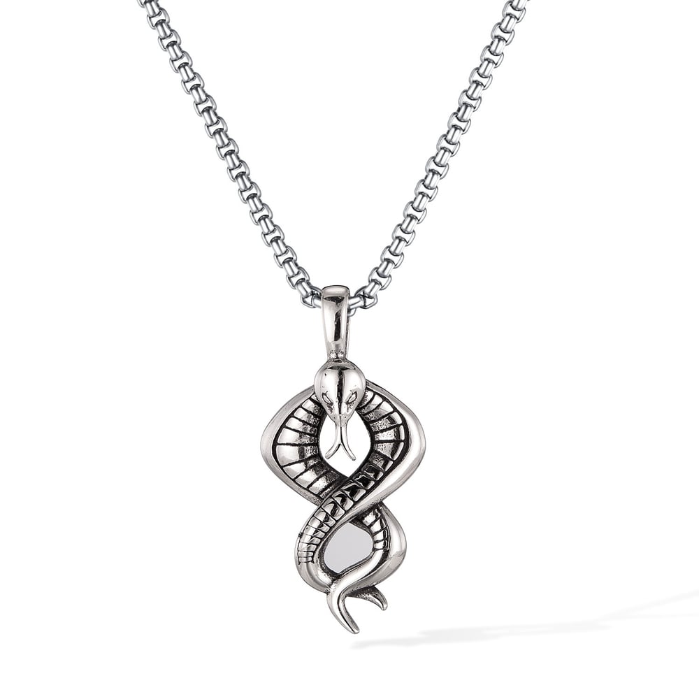1 pezzo di collana da uomo in acciaio inossidabile a forma di serpente punk