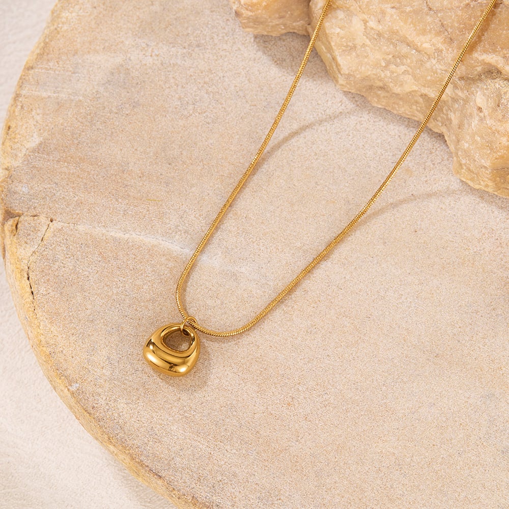 1 Stück Simple Series Tägliche geometrische Edelstahl Goldfarbene Damen-Anhängerketten h5Bild4