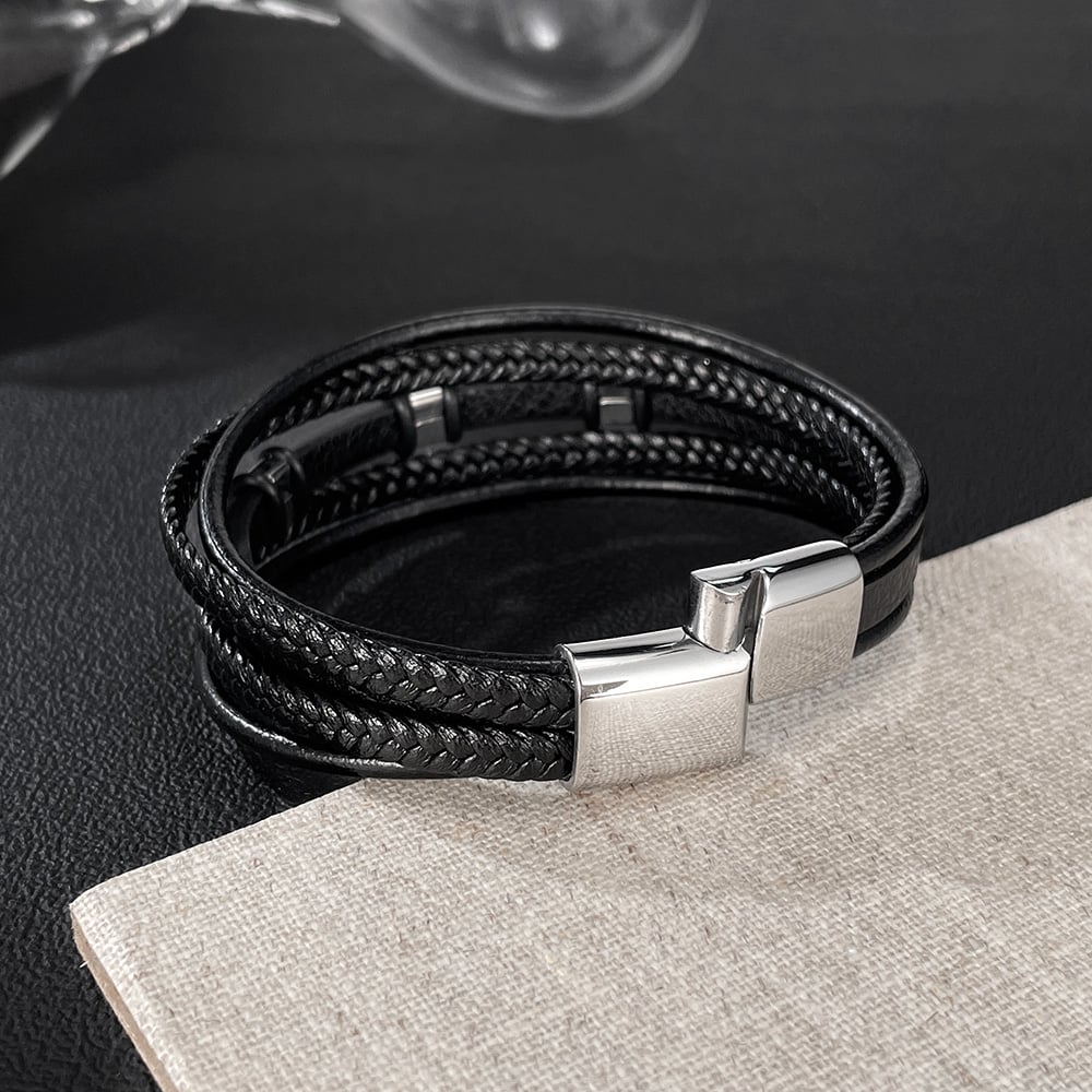 1 Piece Architectural Multilayer Stainless Steel Men's Bracelets h5Picture4