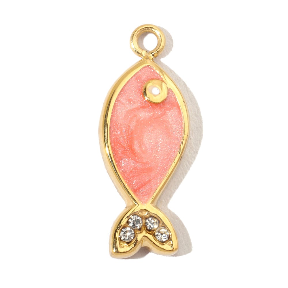 Vivid Watermelon Stainless Steel Gold Color Pendants