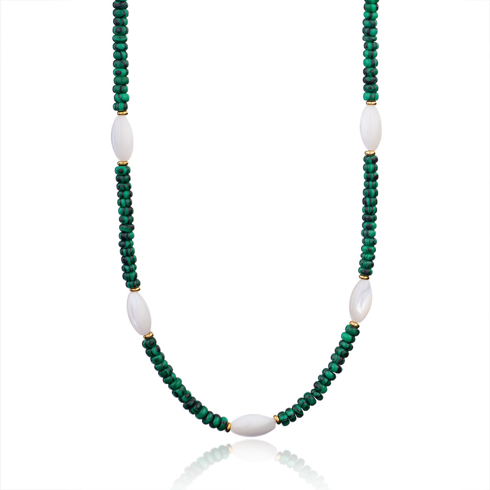Bohemian Geometric Malachite Women's Beaded Necklaces