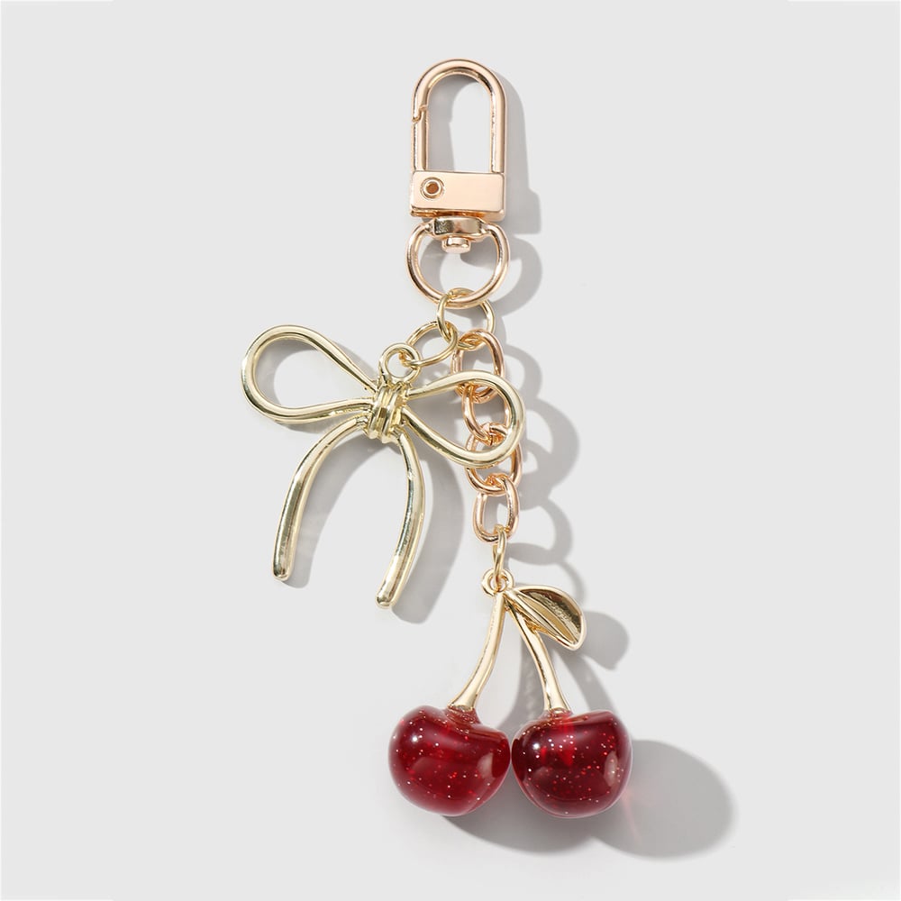 Sweet Bow Knot Cherry Bag Charms 