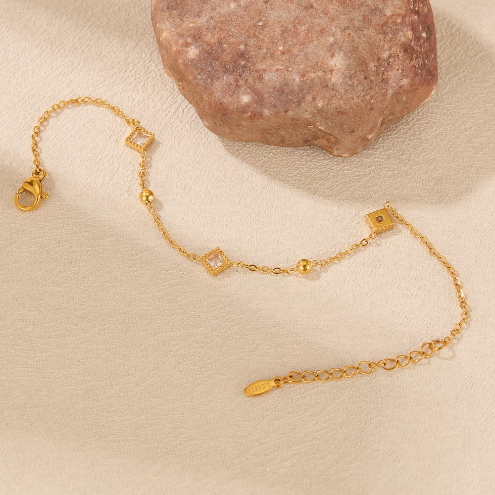 1 Stück Simple Series Tägliche geometrische Edelstahl Gold Farbe Damen Charm Armbänder h5Bild3