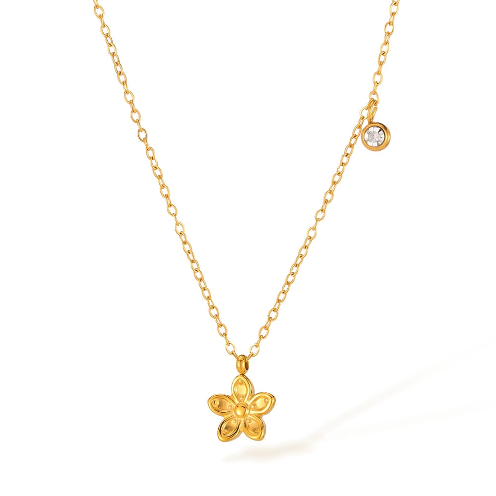 1 Piece Simple Series Simple Flower Stainless Steel Women's Pendant Necklaces h5Picture7