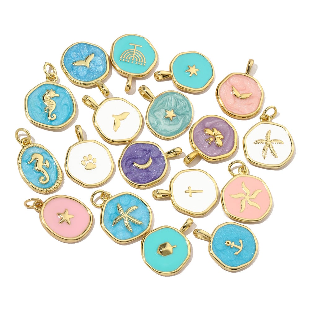 Chic Marine Organism Copper Gold Color Pendants h5Picture5