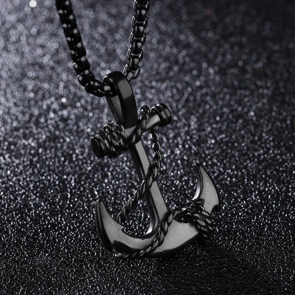 1 Piece Punk Boat Anchor Stainless Steel Men's Necklaces h5Picture6
