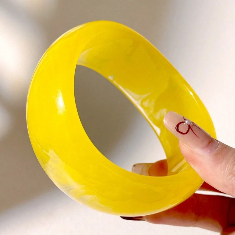 Simple Series Lemon - yellow Round Resin Bracelets for Women h5Picture2