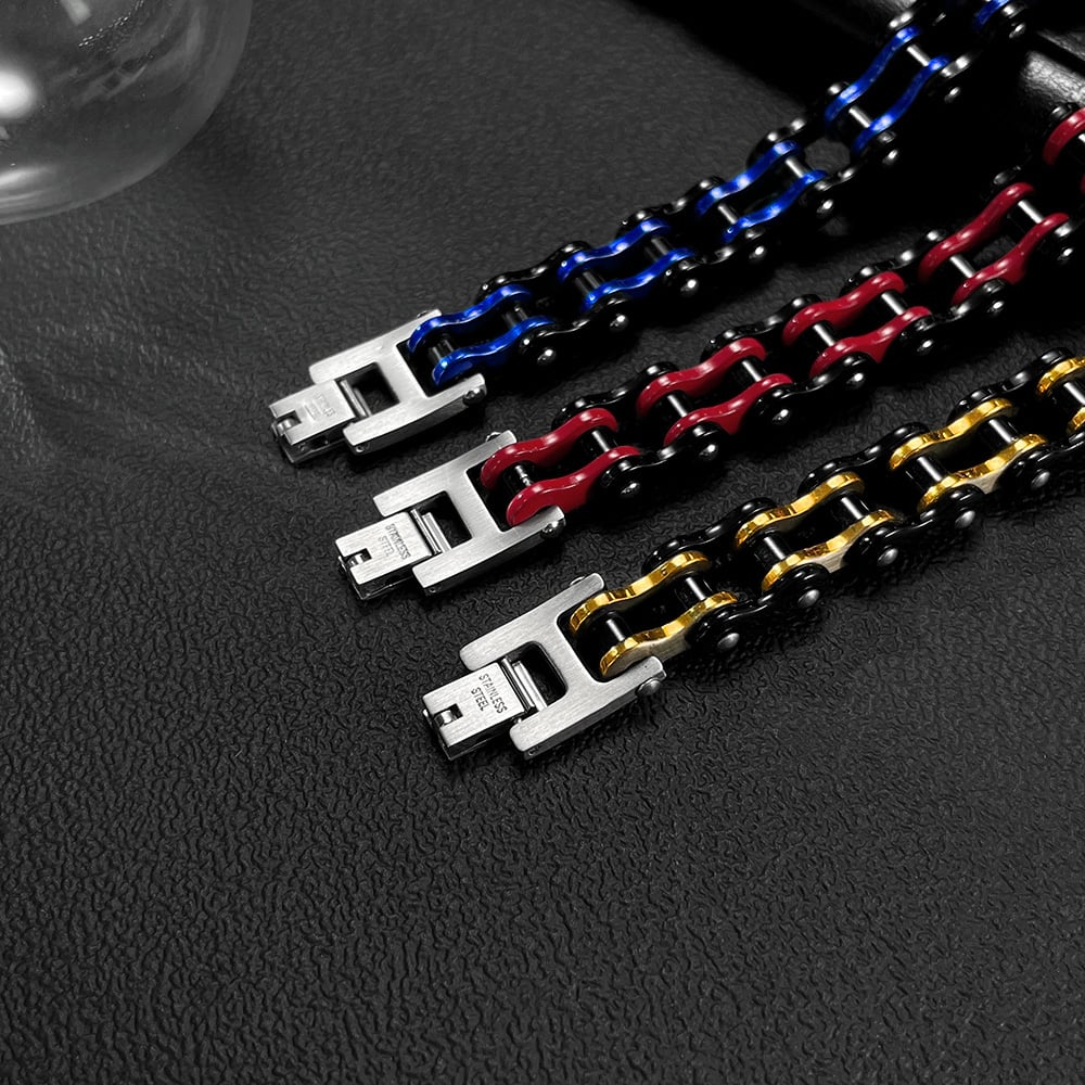 1 Piece Colorful Chain Stainless Steel Men's Bracelets h5Picture5