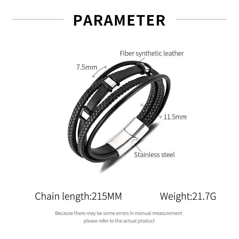 1 Piece Architectural Multilayer Stainless Steel Men's Bracelets h5Picture7