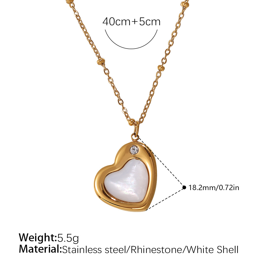 Daily Heart Stainless Steel Gold Color Pendant Necklaces h5Picture2