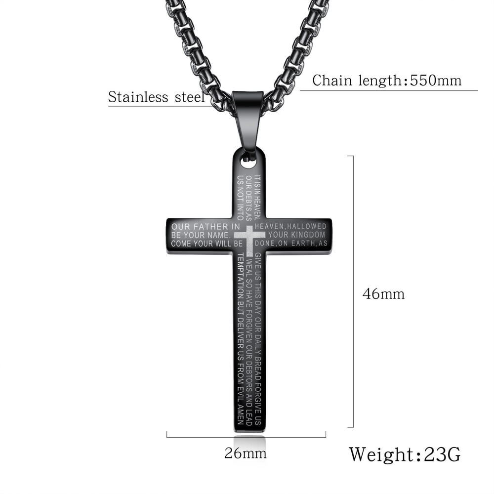 1 Stück Retro-Kreuz-Herrenhalsketten aus Edelstahl h5Bild5