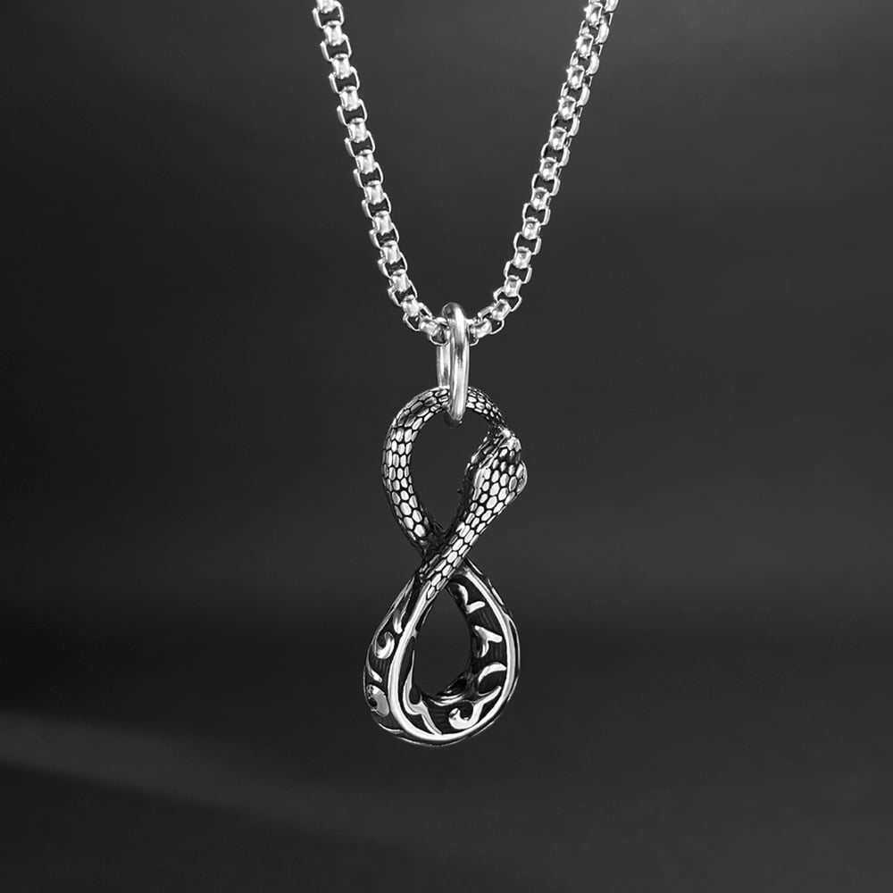 1 Piece Vintage Snake Stainless Steel Men's Necklaces h5Picture2
