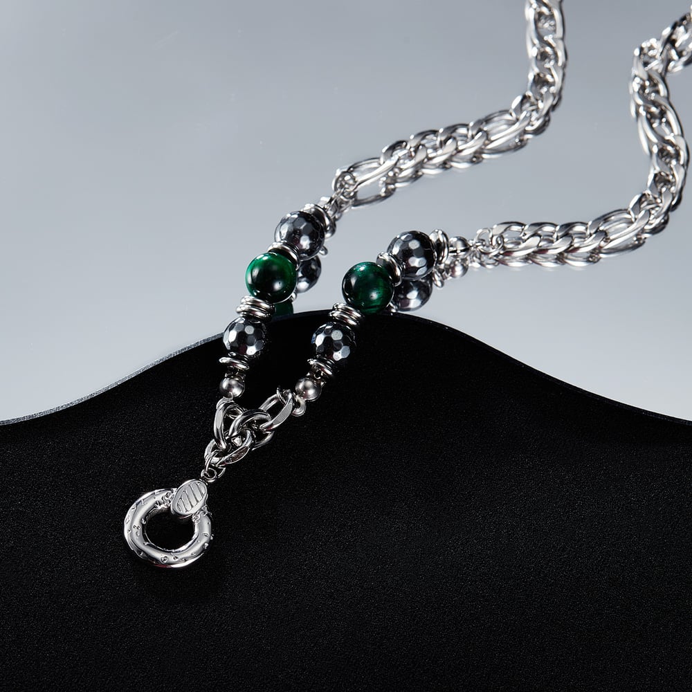 İnce Geometrik Paslanmaz Çelik Erkek Zincir Kolyeler h5Resim3