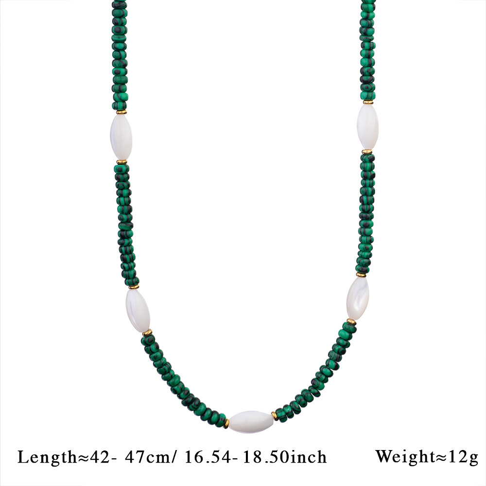Bohemian Geometric Malachite Women's Beaded Necklaces Picture2