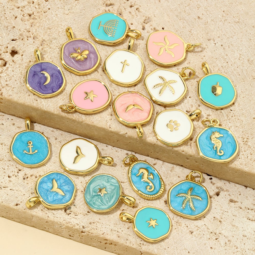 Chic Marine Organism Copper Gold Color Pendants h5Picture3
