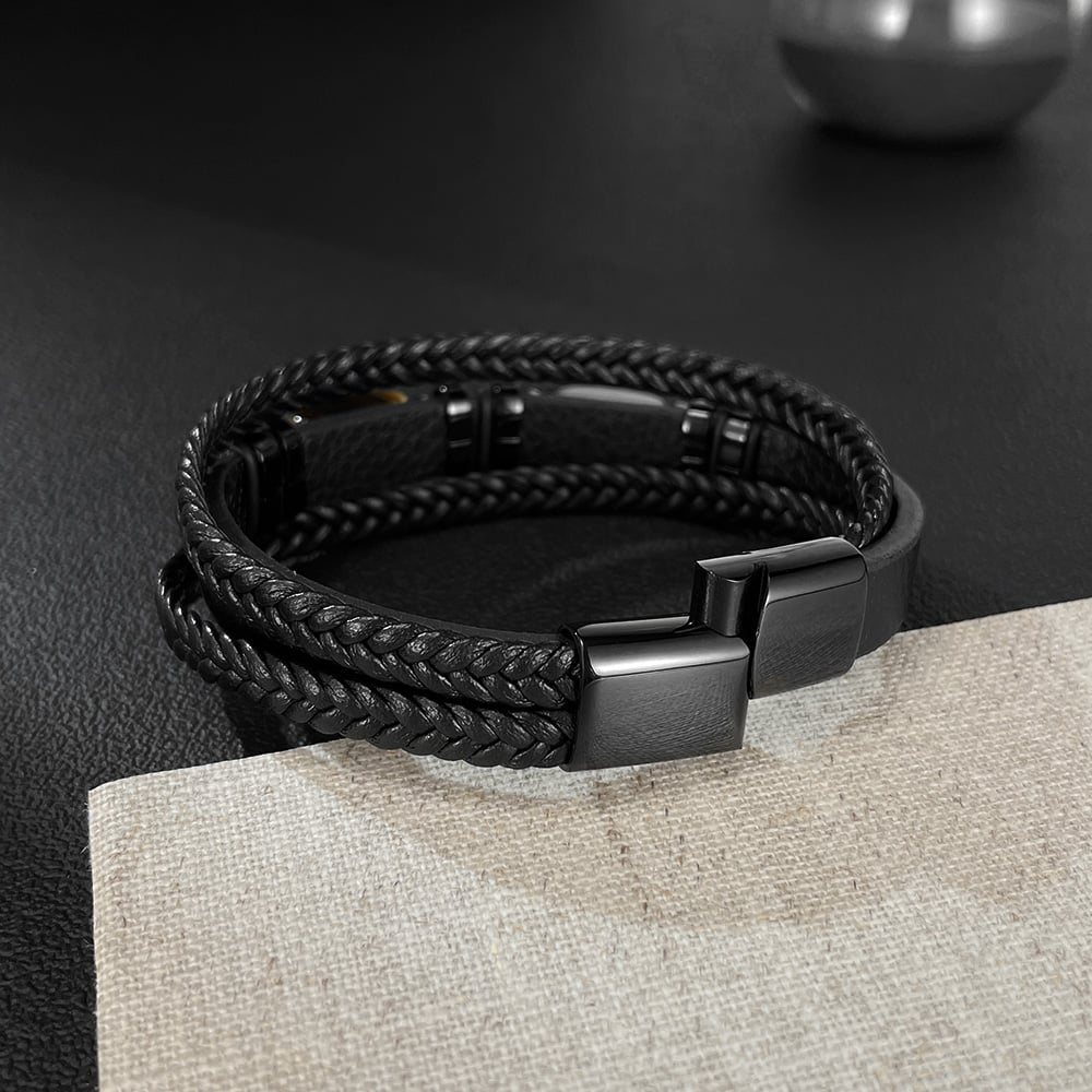 1 Piece Rugged Leather Men's Bracelets h5Picture4