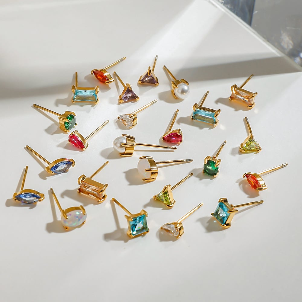 Simple Stainless Steel Gold Color Birthstone Charm Bracelets h5Picture2