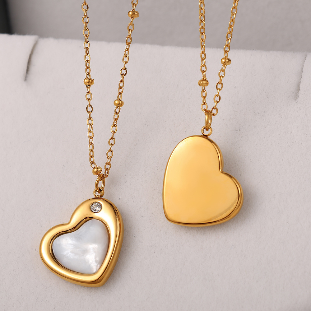 Daily Heart Stainless Steel Gold Color Pendant Necklaces h5Picture4