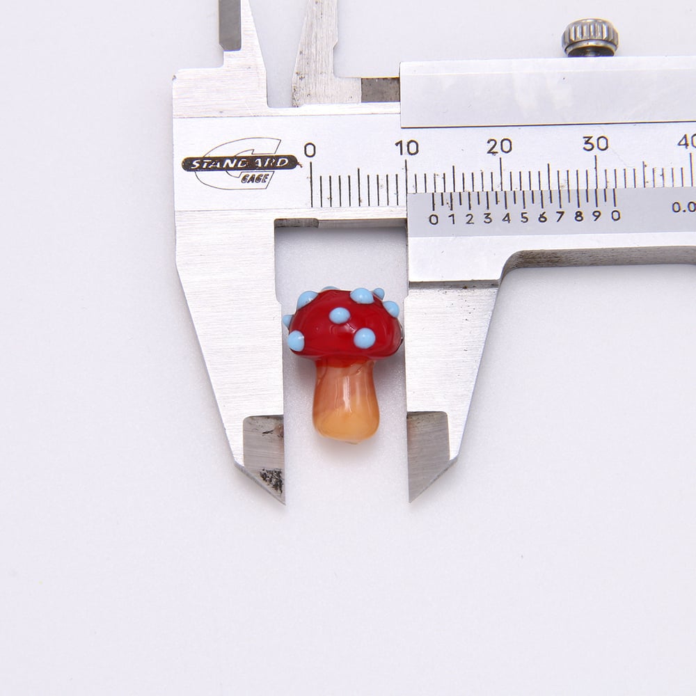 Exquisitas cuentas de vidrio coloridas para hacer joyas con forma de hongo. h5Imagen5