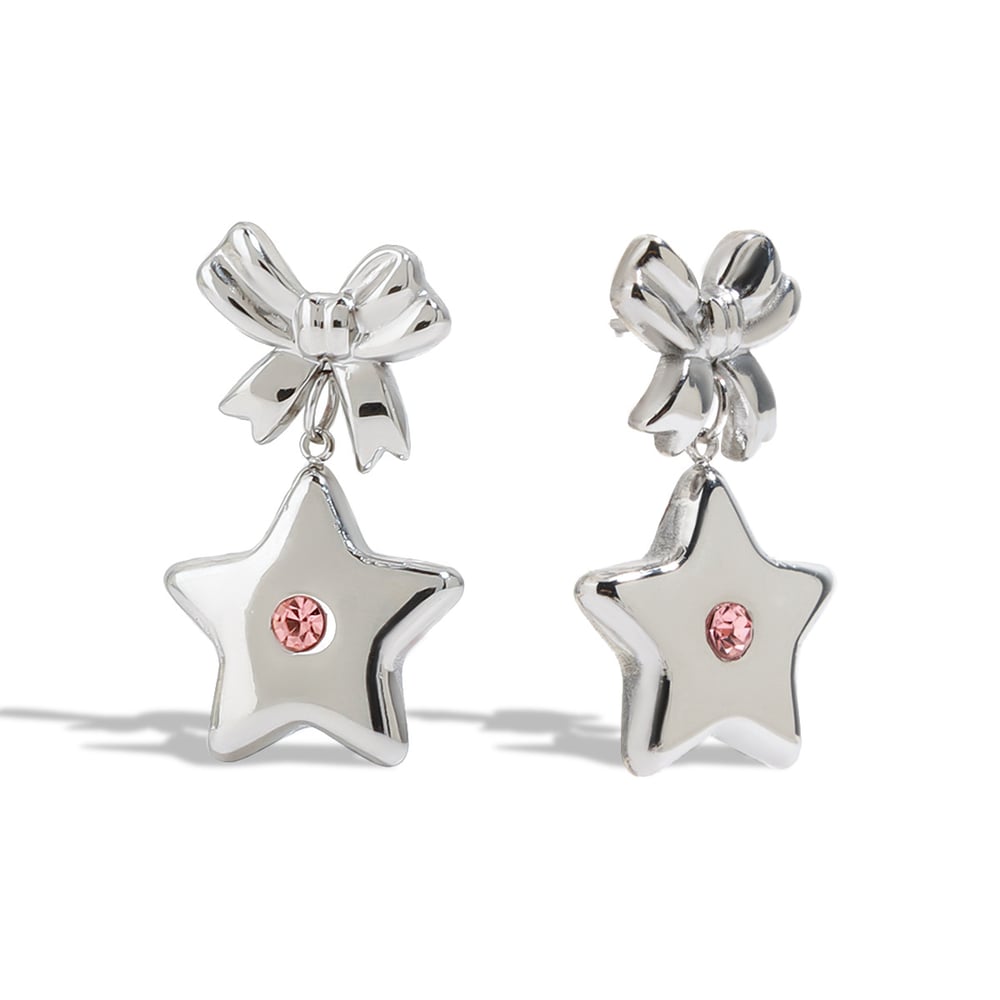 Sweet and Cool Style Star Stainless Steel Drop Earrings