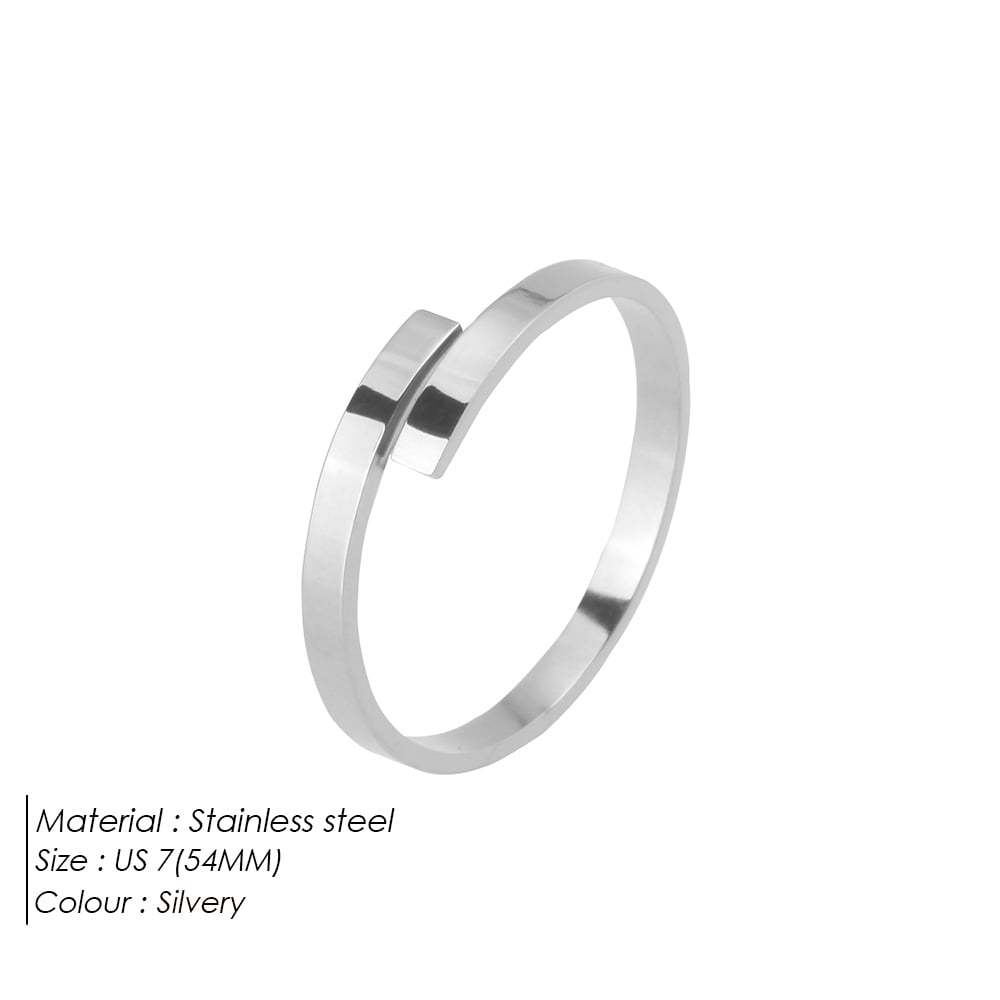 Simple Series Everyday Gold - colored Stainless Steel Couple Rings h5Picture2