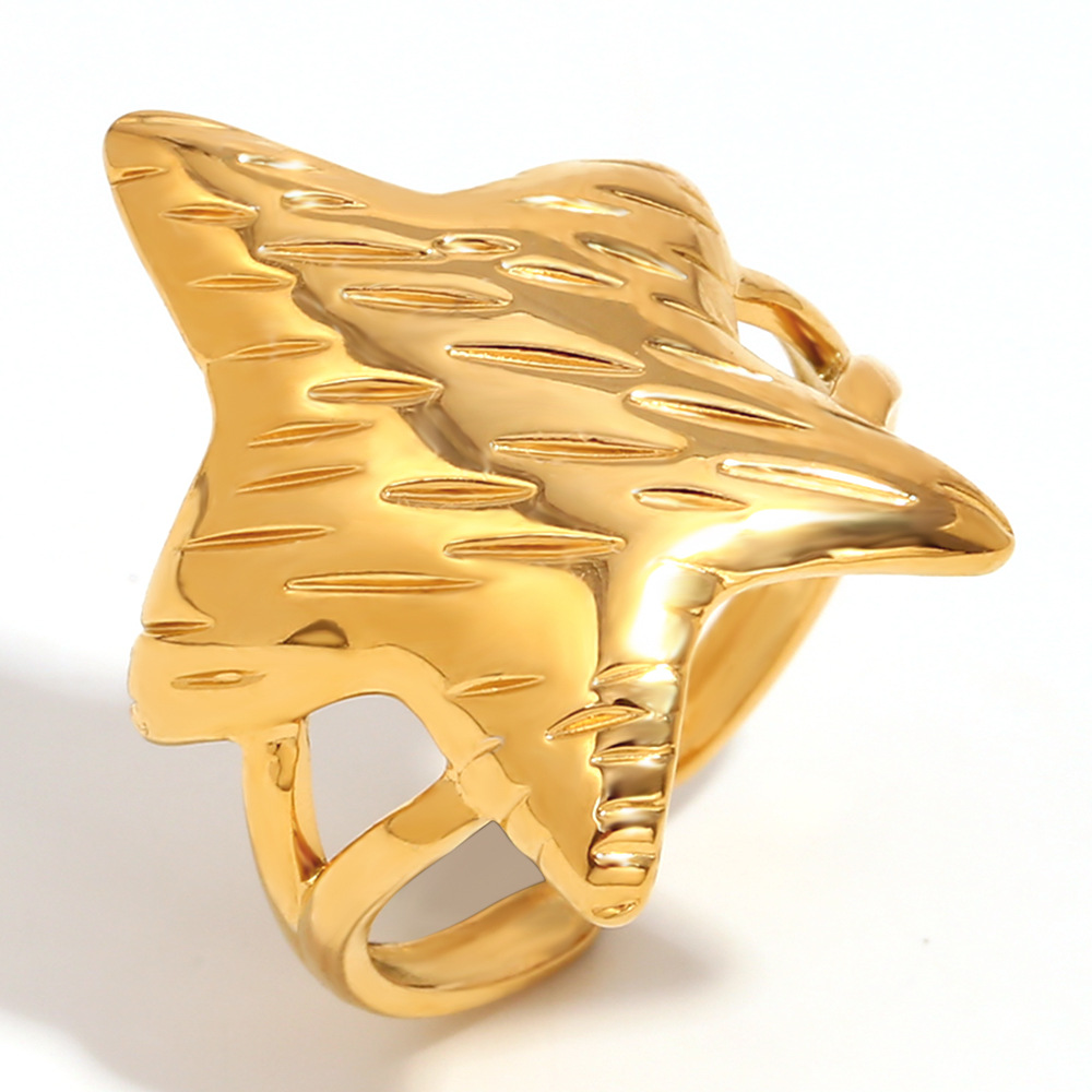 1 Piece Creative Design Starfish Gold Stainless Steel Women's Ring