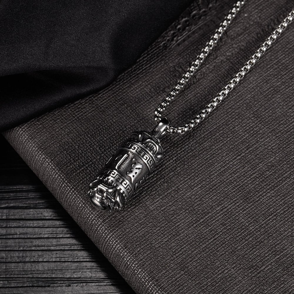 Vintage Cylinder Stainless Steel Men's Necklaces Picture4