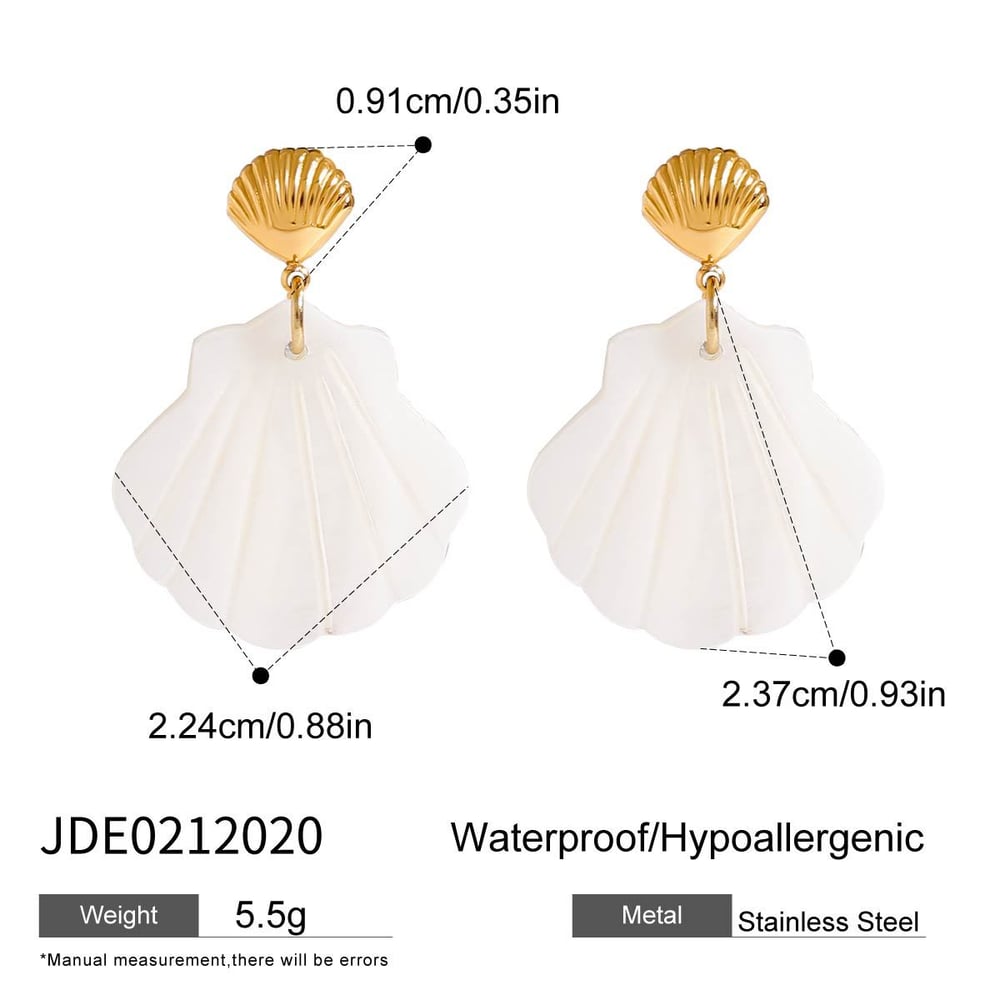 Shell Shape Stainless Steel Drop Earrings