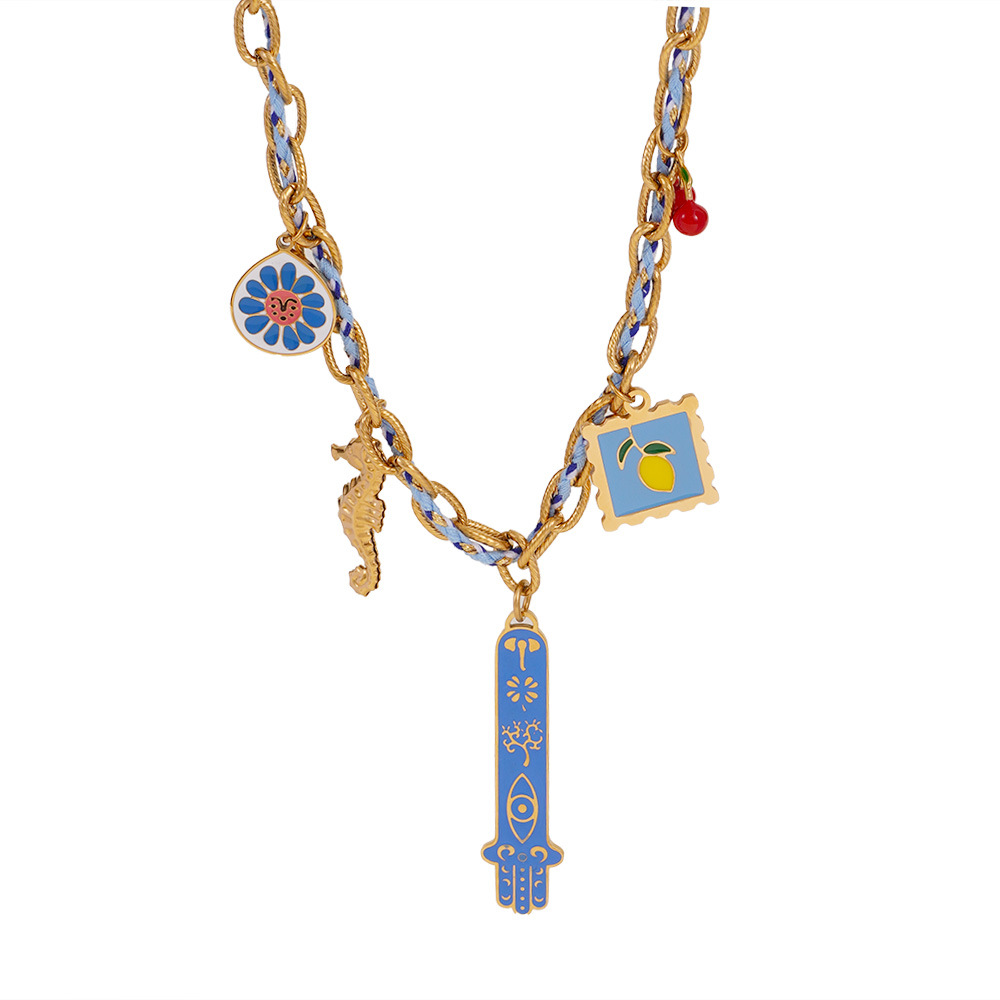 1 Piece Luxurious Series Bohemian Elephant Sennit Stainless Steel Gold Color Women's Pendant Necklaces h5Picture7