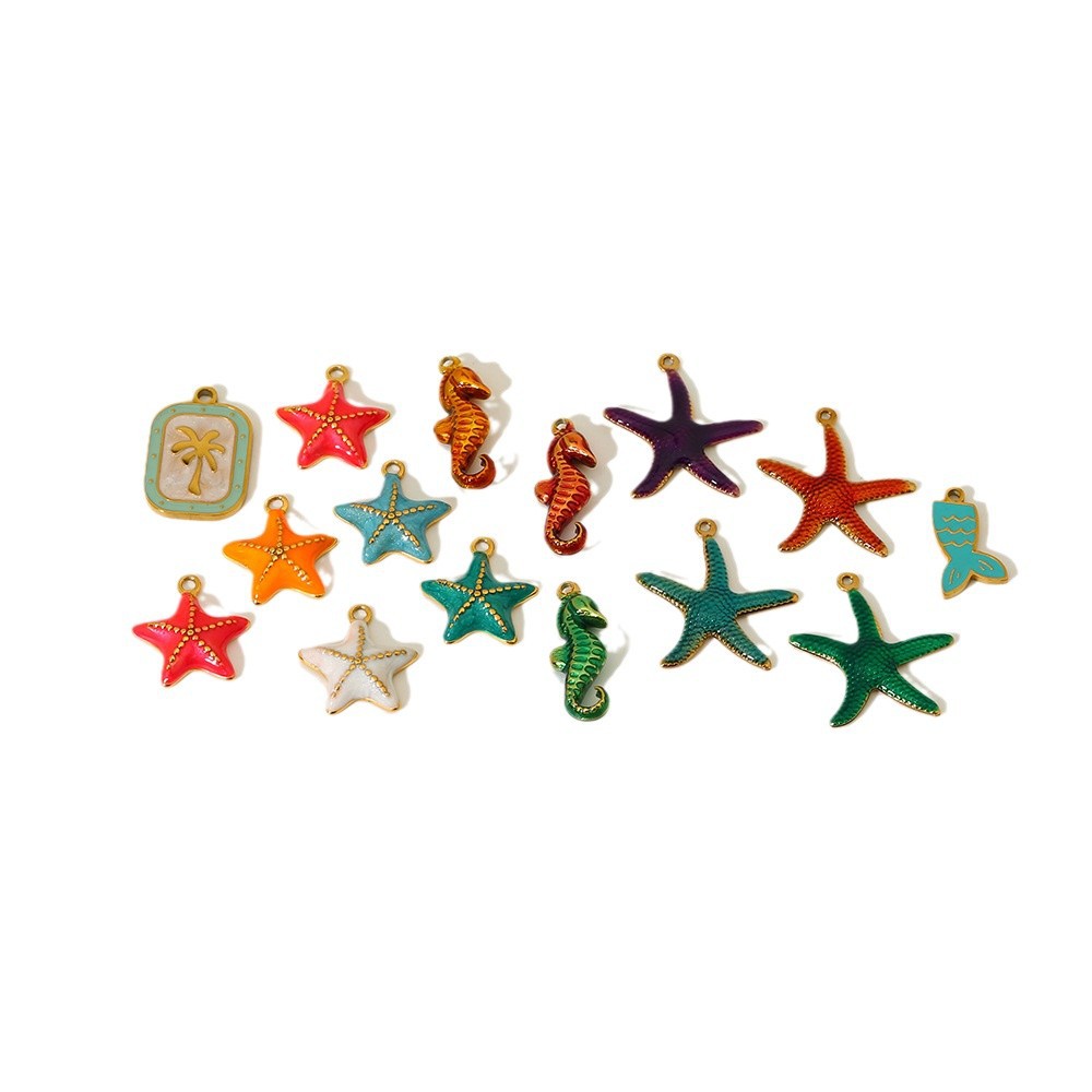 1 Piece Cute DIY Starfish Necklace Accessories Stainless Steel Women's Pendant h5Picture3