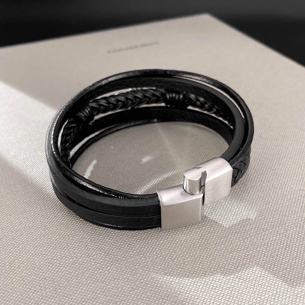 1 Piece Understated Feather Stainless Steel Men's Bracelets h5Picture7