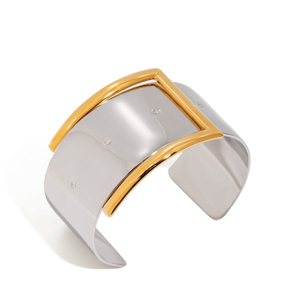 1 Piece Gold and Silver Mixed Color Simple Premium Women's Bracelet h5Picture6