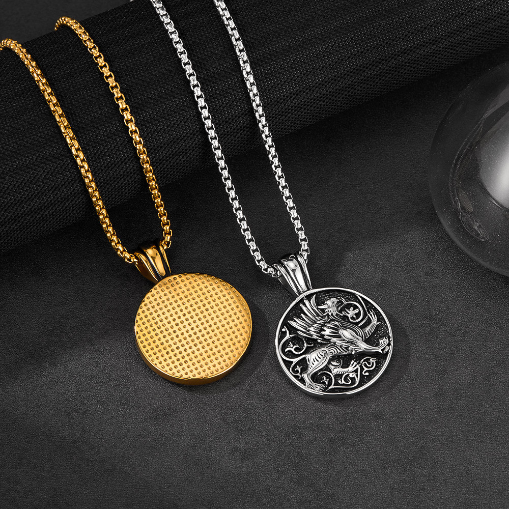 Collar con colgante sofisticado de acero inoxidable Griffin para hombre (1 pieza) Imagen8