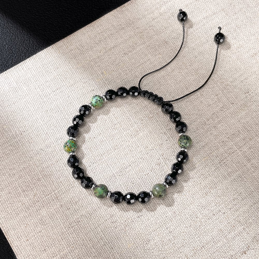 Punk Doğa Taş Boncuklar Paslanmaz Çelik Erkek Bileklikleri h5Resim2