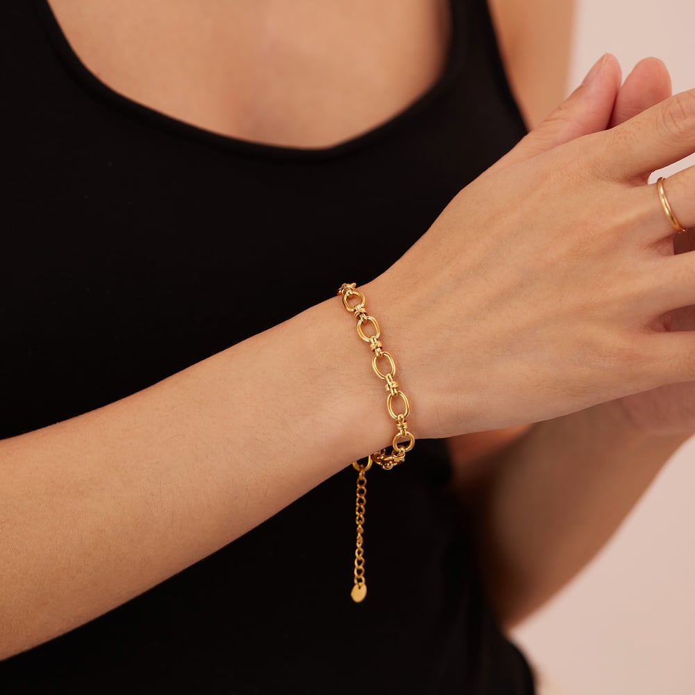 Minimalist Patchwork Paslanmaz Çelik Erkek Zincir Bileklikler h5Resim5