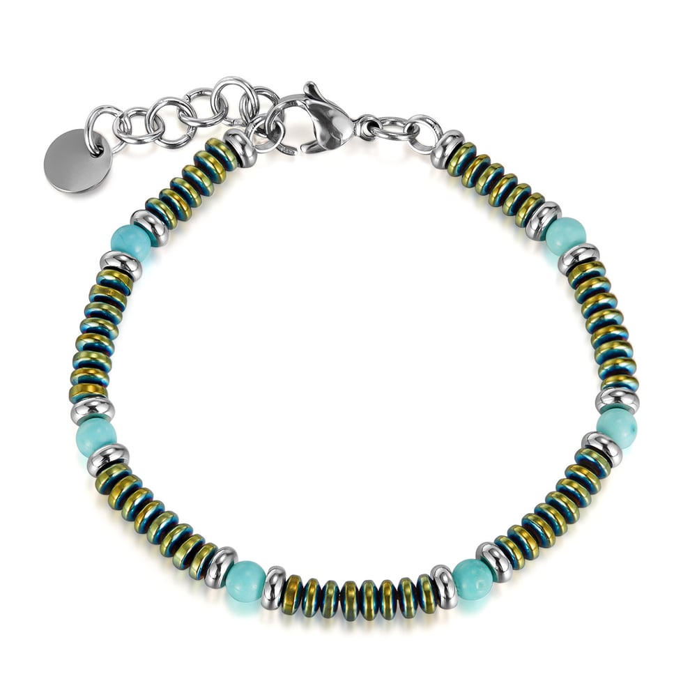 Vintage Annulus Paslanmaz Çelik Erkek Boncuklu Bilezikler Resim6