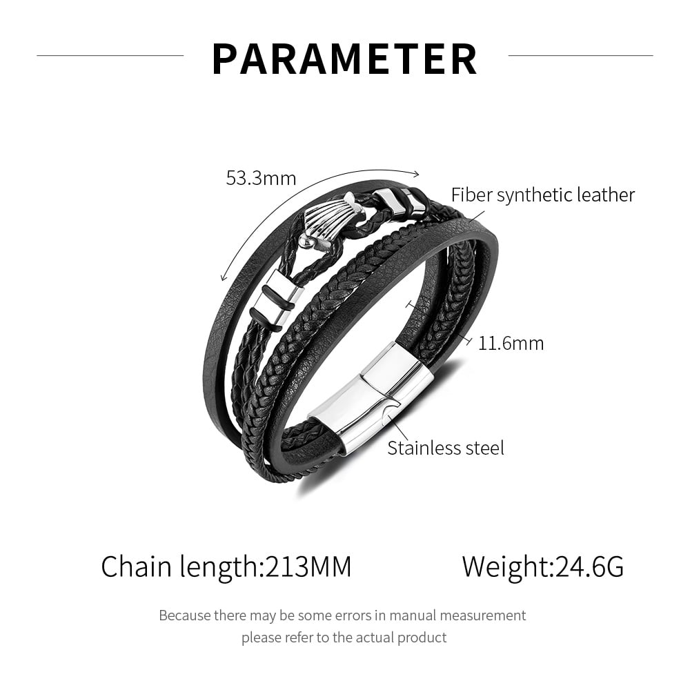 1 Piece Designable Multilayer Stainless Steel Men's Bracelets h5Picture6