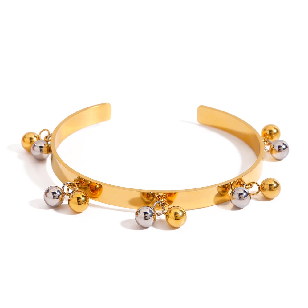 1 piece  style stainless steel gold & sliver mixed color women's bangles h5Picture5