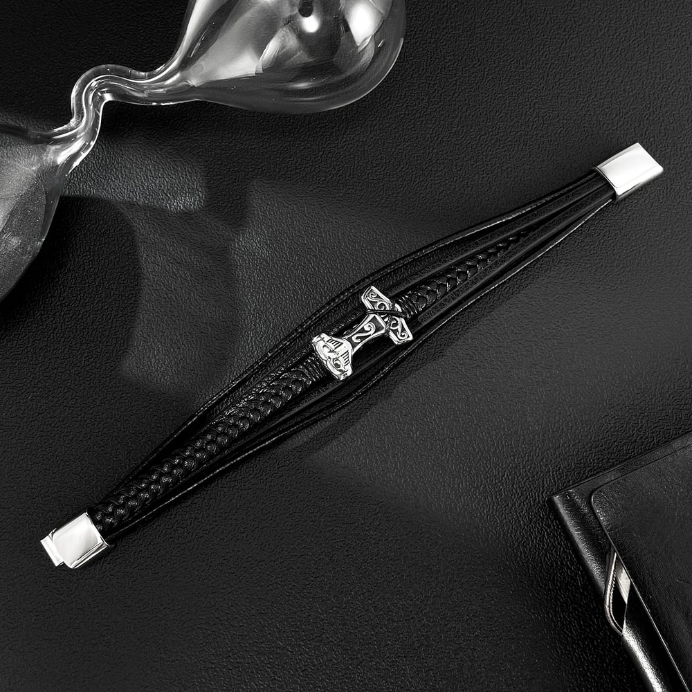 1 Stück geometrische mehrschichtige Herrenarmbänder aus Edelstahl h5Bild3