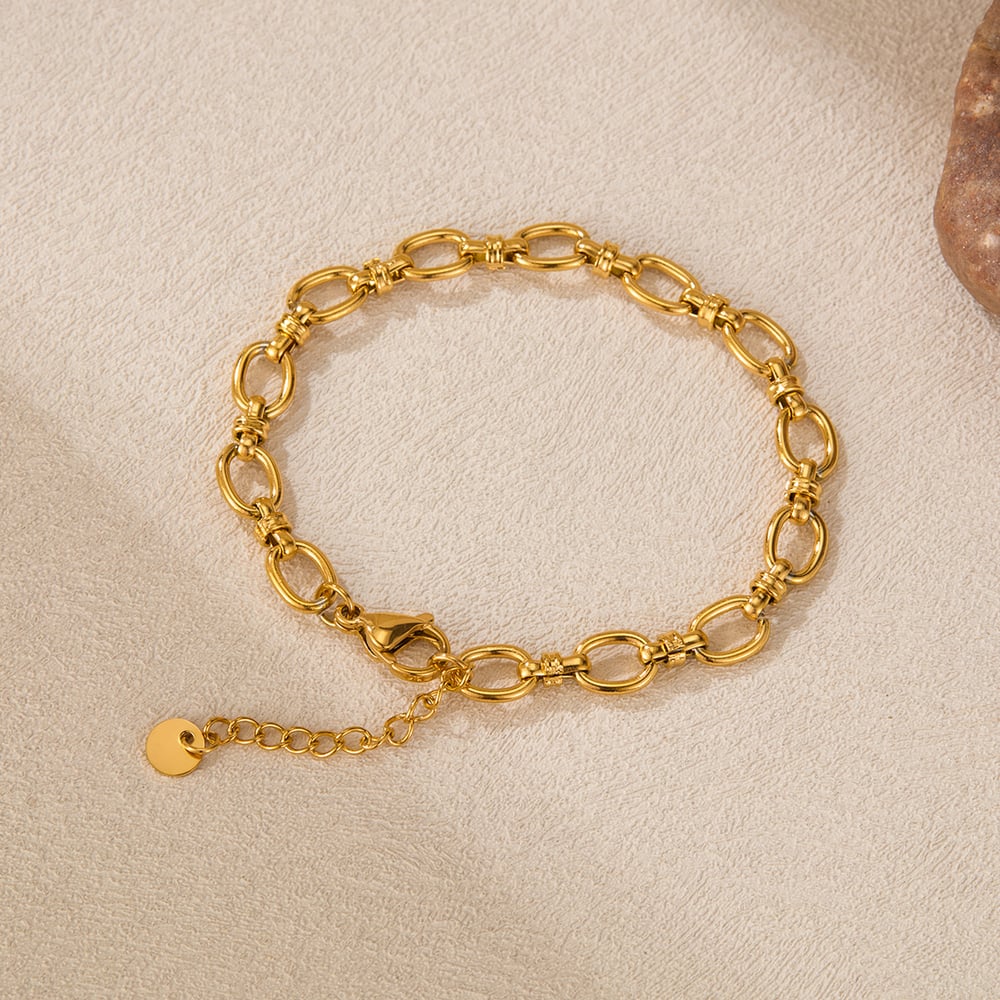 Minimalist Patchwork Paslanmaz Çelik Erkek Zincir Bileklikler h5Resim3