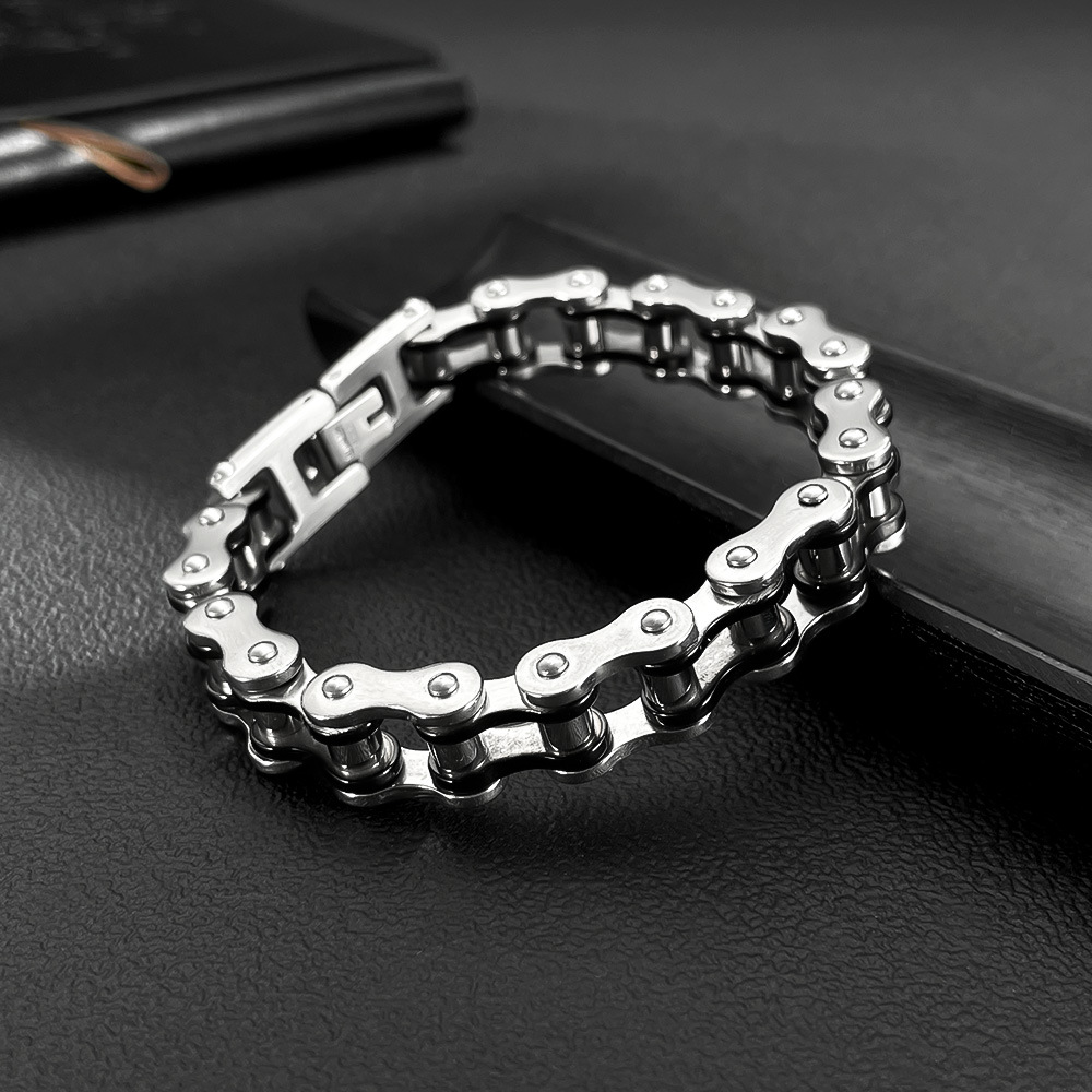 Classic Locomotive Chain Stainless Steel Men's Bracelets h5Picture2