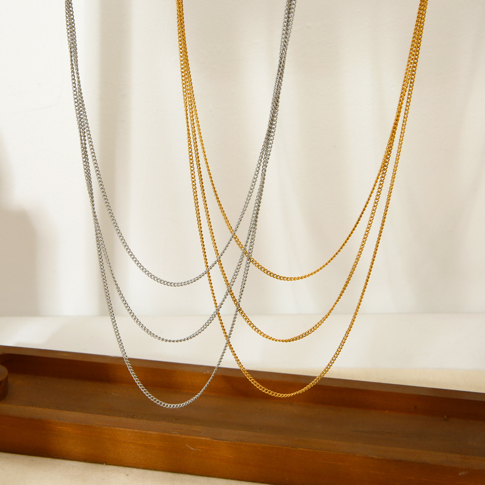 DIY Versatile and Universal Stackable Gold - colored Stainless Steel Necklaces h5Picture2
