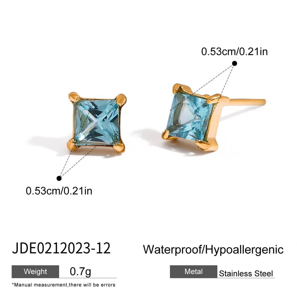 Simple Stainless Steel Gold Color Birthstone Charm Bracelets